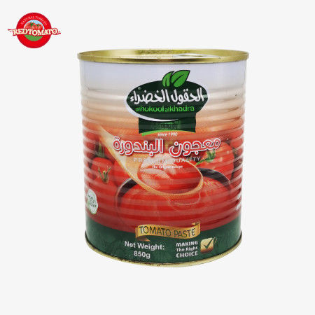 Pâte de tomate en conserve ISO 850 g par boîte avec couvercle facile à ouvrir 30% à 100% de pureté