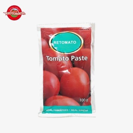 Produit en Chine Prix d'usine 100g Pâte de tomate en sachet plat 30%-100% Pureté Goût sucré et aigre