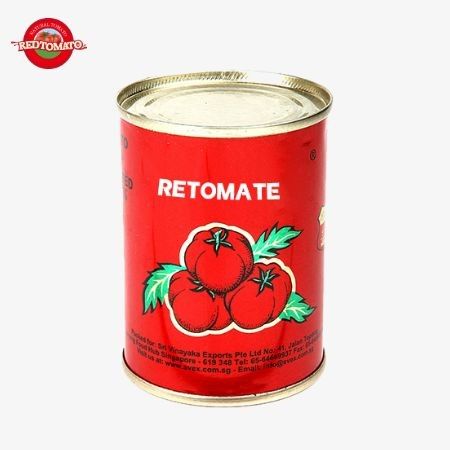 400g de pâte de tomate en conserve 30%-100% de pureté avec couvercle ouvert dur, parfait pour le stockage