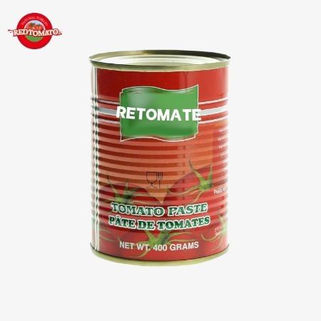 400g de pâte de tomate en conserve 30%-100% de pureté avec couvercle ouvert dur, parfait pour le stockage