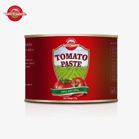 Commodément emballé 70g boîte de pâte de tomate sucrée et aigre avec conception de couvercle dur convivial