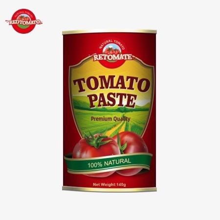 140 g de pâte de tomate en conserve avec un couvercle innovant facile à ouvrir conformément aux normes HACCP