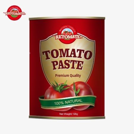 198 g de pâte de tomate en conserve OEM est conforme aux normes de production ISO HACCP BRC FDA