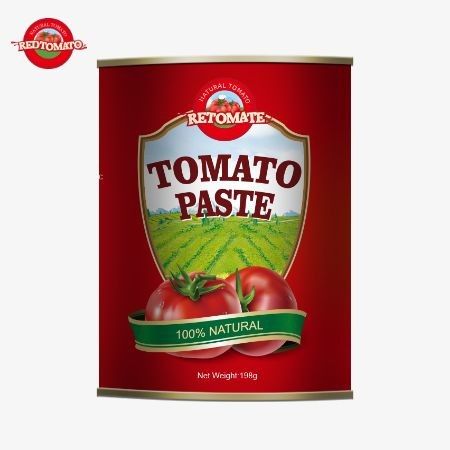 198 grammes de pâte de tomate en conserve produite conformément aux normes de production ISO HACCP BRC et FDA