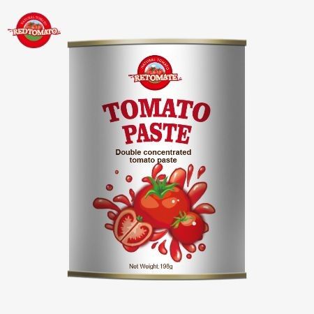198 grammes répondent aux normes ISO HACCP et BRC ainsi qu'aux normes de production de la FDA La pâte de tomate en conserve