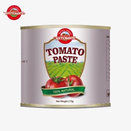210 g de pâte de tomate est conforme aux normes internationales de qualité, y compris les règles ISO HACCP BRC et FDA