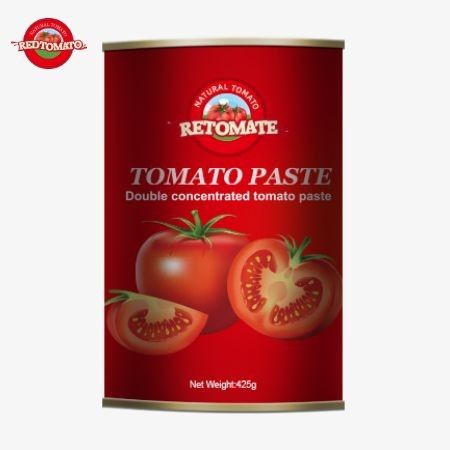 L'usine exporte 425g de pâte de tomate en conserve adhère aux normes mondiales établies par ISO HACCP et FDA