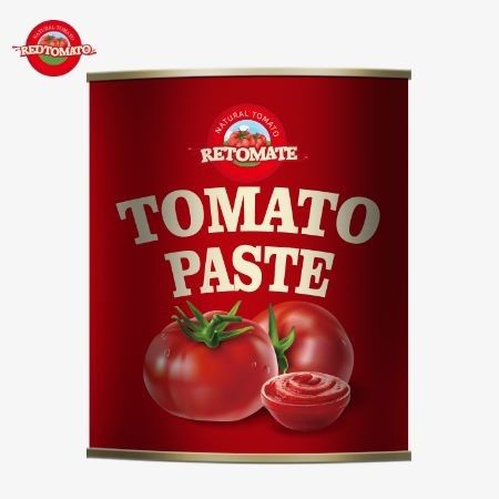 800g de pâte de tomate en conserve qui adhère aux normes internationales de qualité et de sécurité incluant ISO HACCP BRC et FDA
