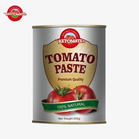Double pâte de tomate concentrée de Chine, sans additifs, délicieuse, facilement emballée dans des boîtes de 850 g faciles à ouvrir