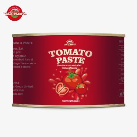 Fabrique de tomates 28-30% pâte de tomate en conserve en brix 2200g pâte de tomate en étain de haute qualité fraîche