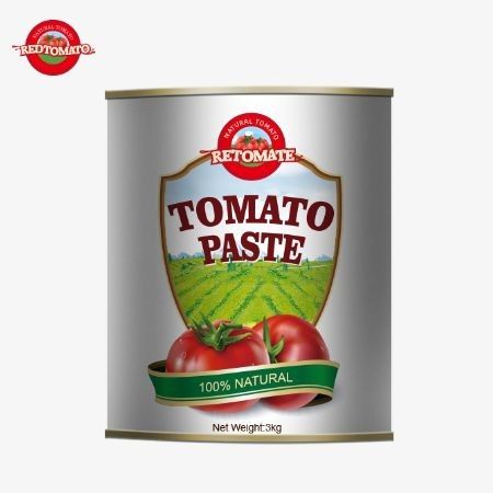 3 kg de pâte de tomates en conserve à 28-30% de Brix et certifiée ISO pour la restauration et la vente en gros