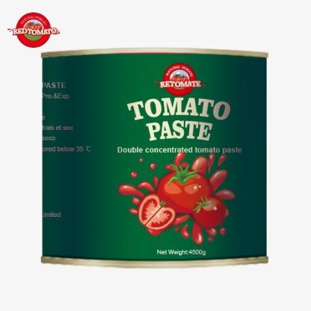 2024 Nouveau produit 4,5 kg Paste de tomate organique aseptique facile à ouvrir 28-30% Brix Double concentration