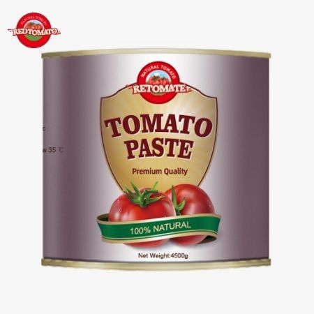 Nouveau pour 2024: 4,5 kg de pâte de tomate organique aseptique ouverte facile, 28-30% de double concentration Brix