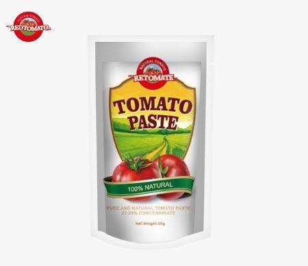Le sac de pâte de tomate de 50 g est conforme aux normes ISO HACCP et BRC garantissant la conformité des prix d'usine