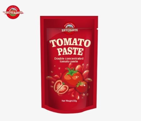 Conformément aux normes ISO HACCP et BRC, notre sachet de 50g de pâte de tomate à la réglementation des prix d'usine