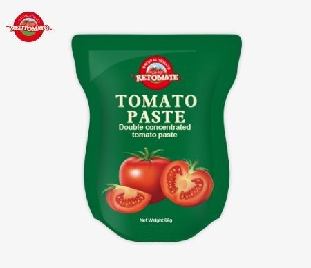 La pâte de tomate en sachet en gros, disponible en taille de 56 g offre un produit pur sans additifs
