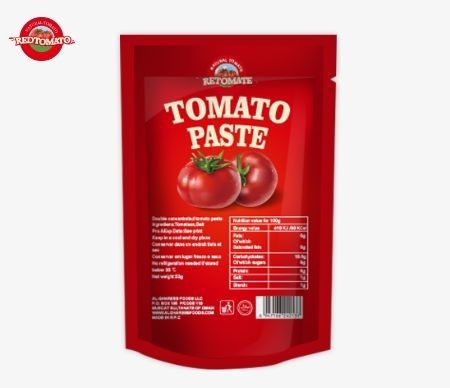 Sacs de 70 g imprimés sur mesure pour l'emballage de la pâte de sauce tomate