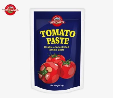 70 g de pâte de tomate en sachet debout sachet plat Brix 28-30% 22-24% 18-20% de concentration