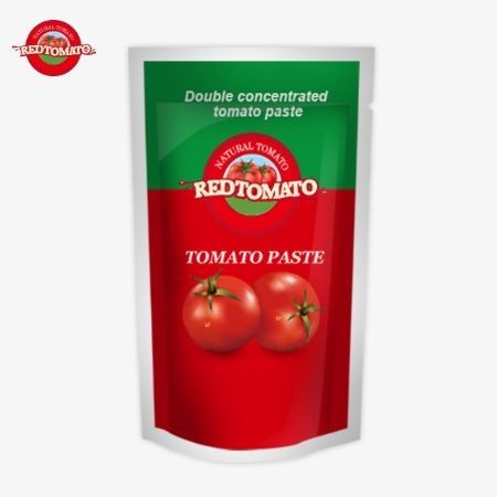 OEM 100g Sachet debout avec pâte de tomate à double concentration offrant des niveaux de pureté allant de 30% à 100%