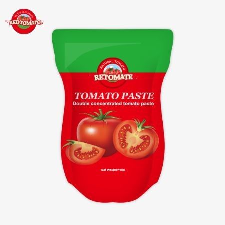 L'usine de pâte de tomate produit 113g de sachets debout conformément aux normes de production ISO HACCP BRC et FDA