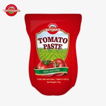 L'usine de pâte de tomate produit 113g de sachets debout conformément aux normes de production ISO HACCP BRC et FDA