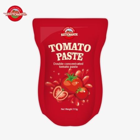 L'usine de pâte de tomate produit 113g de sachets debout suivant les normes de production ISO HACCP BRC et FDA
