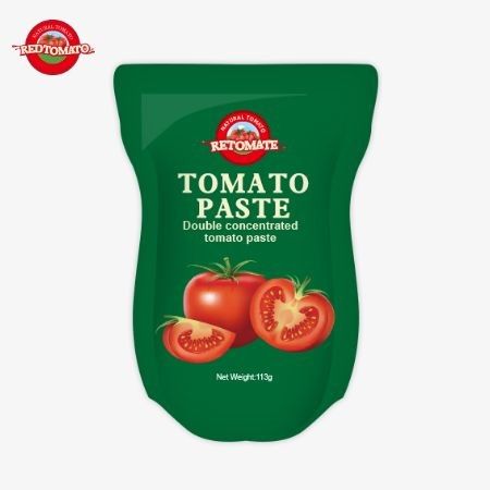 L'usine de pâte de tomate produit 113g de sachets debout conformément aux normes de production ISO HACCP BRC et FDA