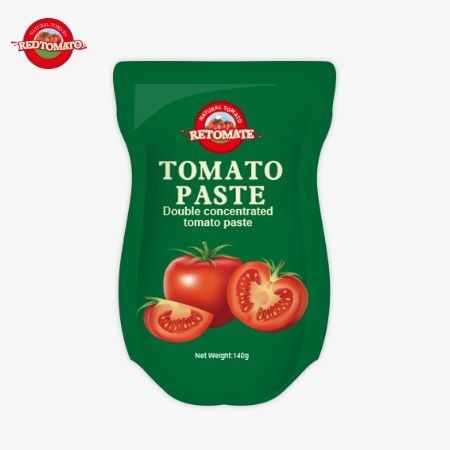 Sachet de pâte de tomate sucrée et aigre de 140 g, disponible dans une pureté de 30% à 100%
