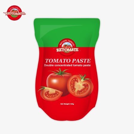 Sachet de pâte de tomate sucrée et aigre de 140 g, disponible dans une pureté de 22% à 30%