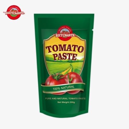 200g de pâte de tomate en sachette conforme aux normes ISO HACCP et BRC garantissant le respect des prix d'usine