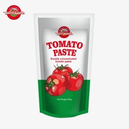 Le sac de pâte de tomate de 200 g répond aux normes ISO HACCP et BRC garantissant la conformité des prix d'usine