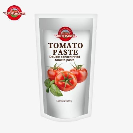 Le sac de pâte de tomate de 200 g répond aux normes ISO HACCP et BRC pour la conformité aux prix d'usine