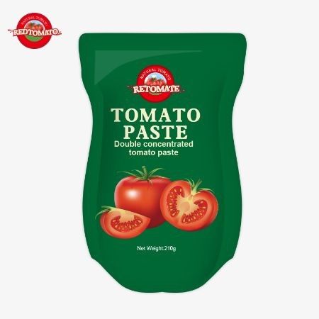 La pâte de tomate en sachet de 210 g est conforme aux normes de production ISO HACCP BRC et FDA