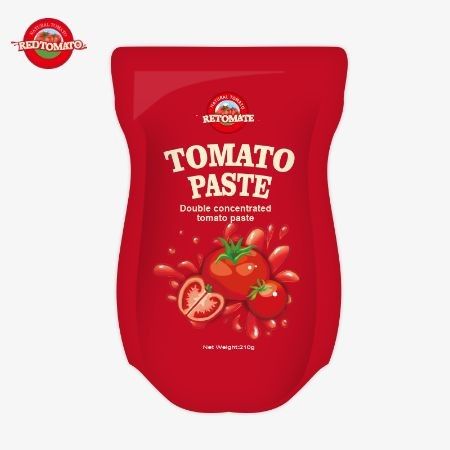 Le sac de pâte de tomate de 210 g répond aux normes de production ISO HACCP BRC et FDA