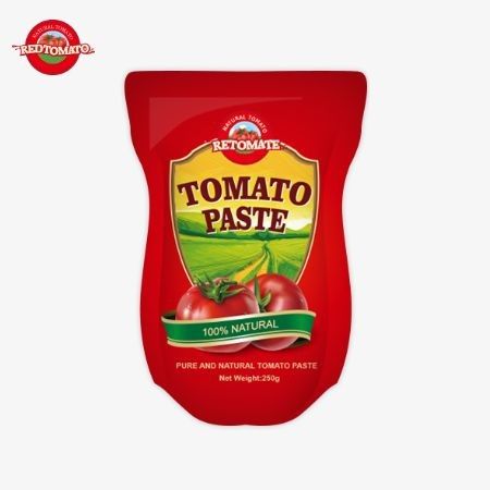 Ce sachet contient 250 g de pâte de tomate douce et épicée avec une pureté allant de 30% à 100%