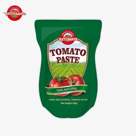 Le sachet contient 250 g de pâte de tomate douce et épicée avec une pureté de 30% à 100%