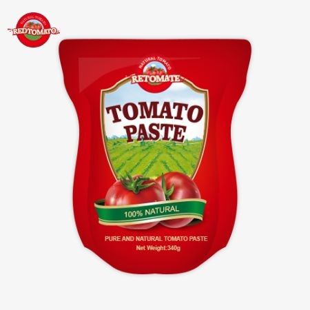 Le sachet contient 340 g de pâte de tomate douce et épicée avec une pureté allant de 30% à 100%