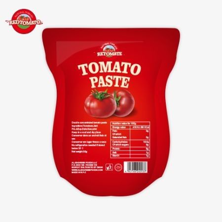 Le sac de pâte de tomate de 340 g est conforme aux normes ISO, HACCP et BRC