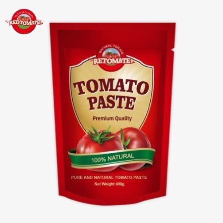 400g de pâte de tomate en sachet, pratique, savoureuse et de pureté allant de 30% à 100%