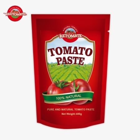 400 g de pâte de tomate en sachet debout Convient, savoureux et de pureté 30% à 100%
