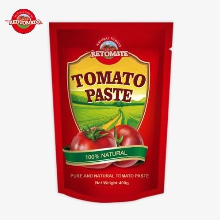 400g de pâte de tomate en sachet, pratique, savoureuse et de pureté allant de 30% à 100%
