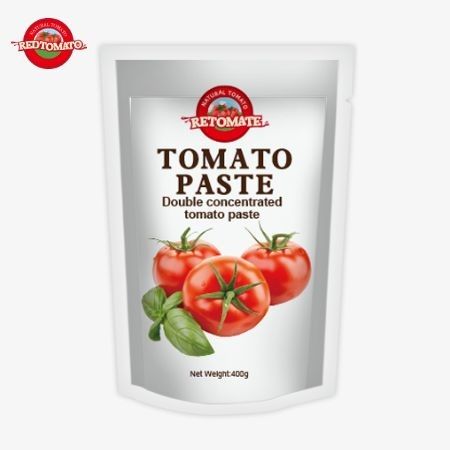 400g de pâte de tomate en sachet, pratique et savoureuse, avec une pureté allant de 30% à 100%