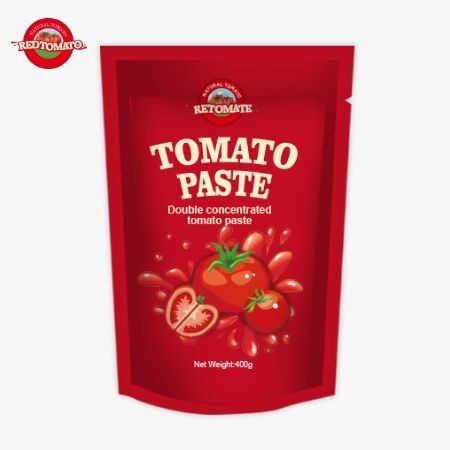 400g de pâte de tomate en sachet, pratique et savoureuse, avec une pureté allant de 30% à 100%