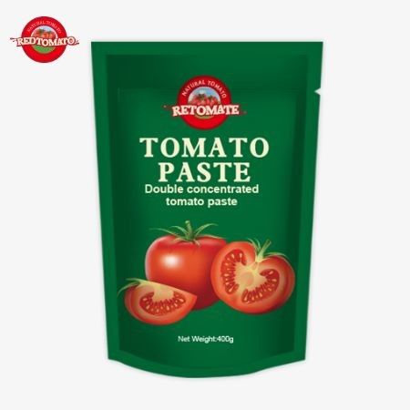 400g de pâte de tomate en sachet pratique et savoureuse avec des niveaux de pureté allant de 30% à 100%