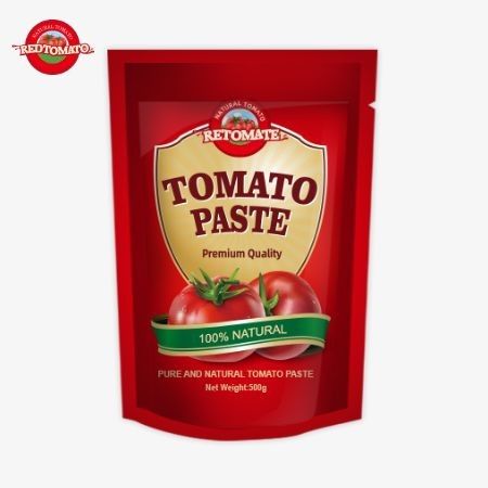 Le sac de pâte de tomate de 500 g offre un emballage pratique et une saveur délicieuse