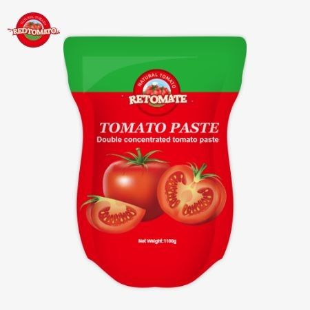 1100g de sachet de pâte de tomate répond aux normes ISO HACCP et BRC pour la conformité des prix d'usine