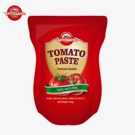 1100g de sachet de pâte de tomate répond aux normes ISO HACCP et BRC pour la conformité des prix d'usine