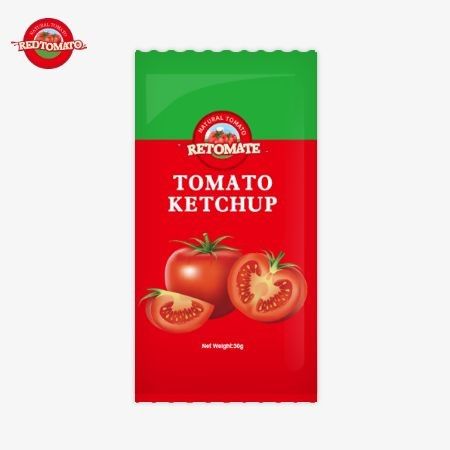 Le petit sac de ketchup de tomate OEM de 30g offre un goût pur et naturel. Il répond aux normes ISO HACCP BRC et FDA.