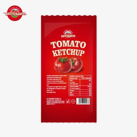 Sachet de ketchup de tomate de 30 g avec saveur naturelle pure conforme à la norme ISO HACCP BRC et FDA