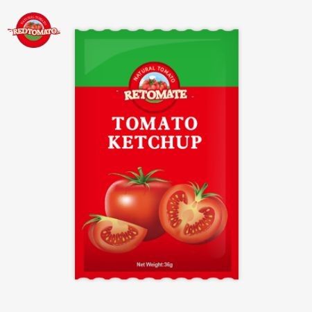 Sac de ketchup de tomate OEM de 36 g avec une saveur naturelle pure, répondant aux normes ISO HACCP et FDA